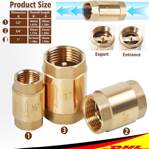 Rückschlagventil messing - rückschlagventil, 1/2"